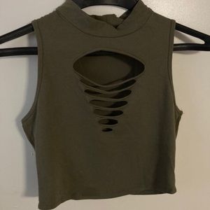 Dark Green Crop Top